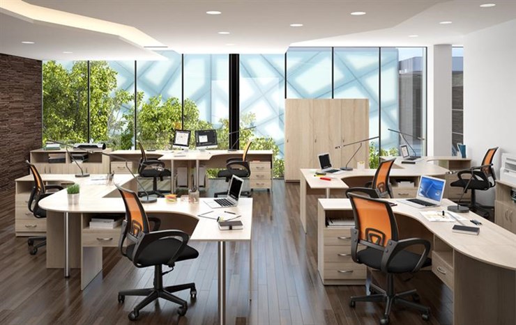 Офисный набор мебели SIMPLE с эргономичными столами и тумбами в Сочи - изображение 3